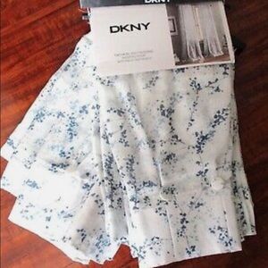 50 x 96DKNY curtains white with blue
